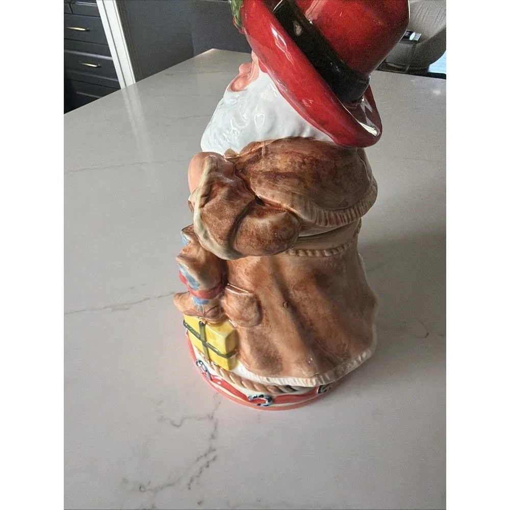 Home For The Holidays Ceramic Cookie Jar Cowboy Santa 13.5